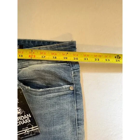 NWT Jordan Craig Sean JM3418 Ice Blue Cotton Denim Jeans Mens 40X32 Distressed - Picture 11 of 13